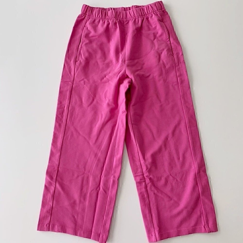 Hanna Andersson Girl Pink Wide Leg Pants In French Terry 5T
